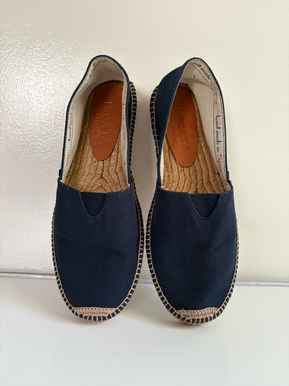 Viscata Barceloneta Women’s Canvas Espadrille Flats Navy Blue Slip-On Size 41-10